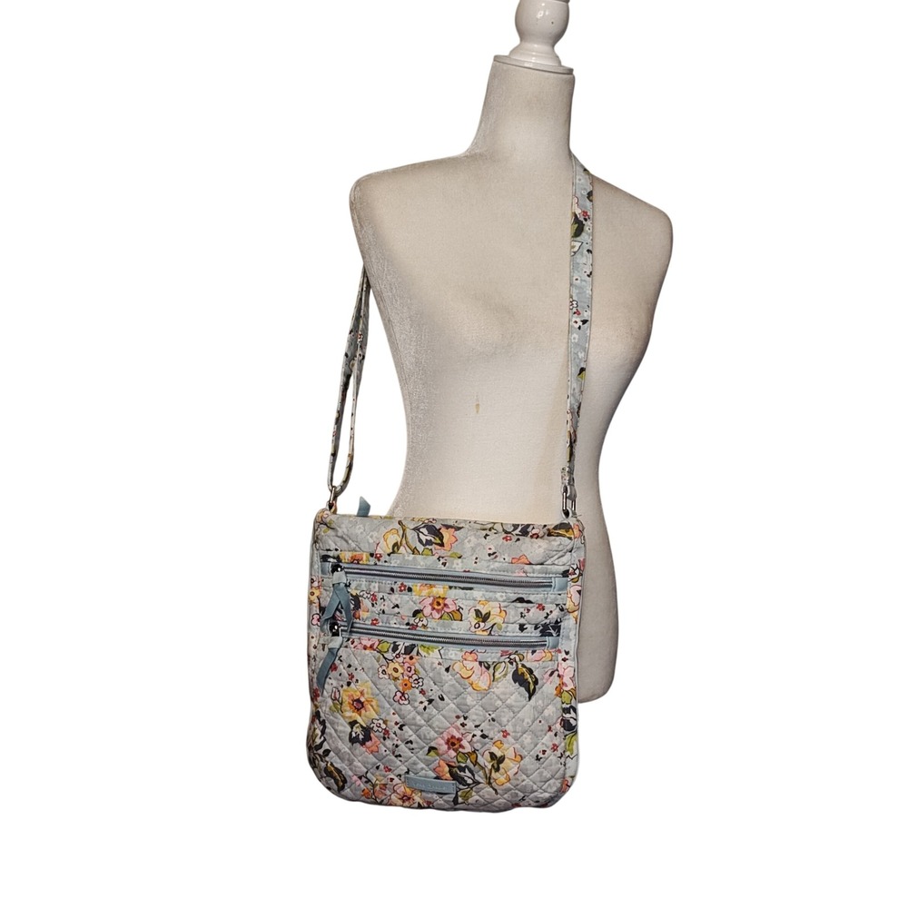 Vera Bradley On the Go Crossbody Women One Size Blue Floral Quilted 21672-R27